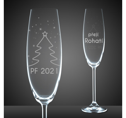 Vánoční sklenička na sekt - PF202x (1ks)